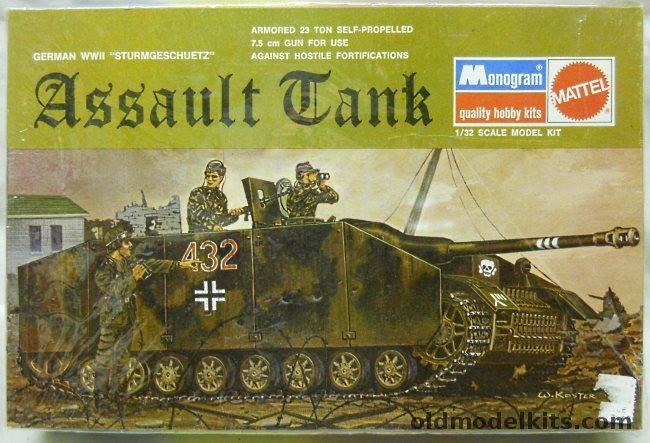 Monogram 1/32 German WWII Sturmgeschuetz IV L/48 Assault Tank, 6861 plastic model kit